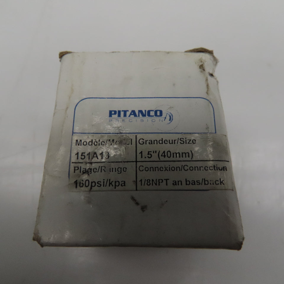 Pitanco 151A13 1/8NPT Back Connection Air Pressure Gauge 0-160 PSI