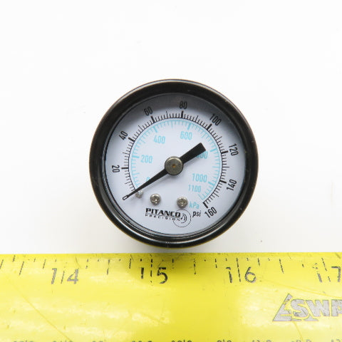 Pitanco 151A13 1/8NPT Back Connection Air Pressure Gauge 0-160 PSI