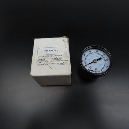 Pitanco 151A13 1/8NPT Back Connection Air Pressure Gauge 0-160 PSI
