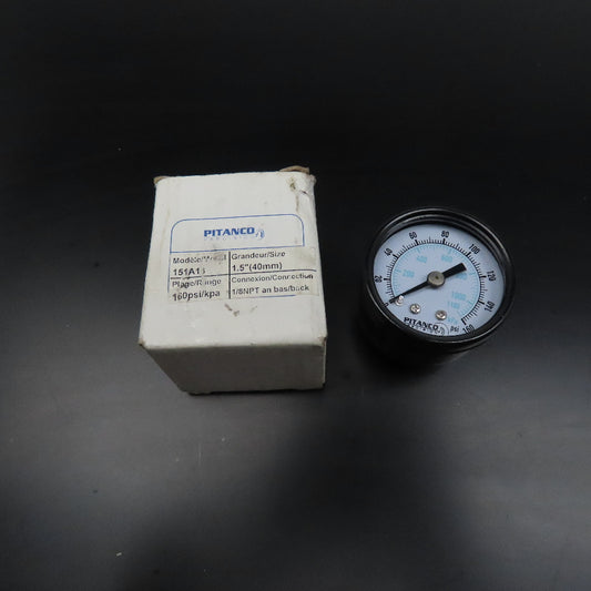 Pitanco 151A13 1/8NPT Back Connection Air Pressure Gauge 0-160 PSI