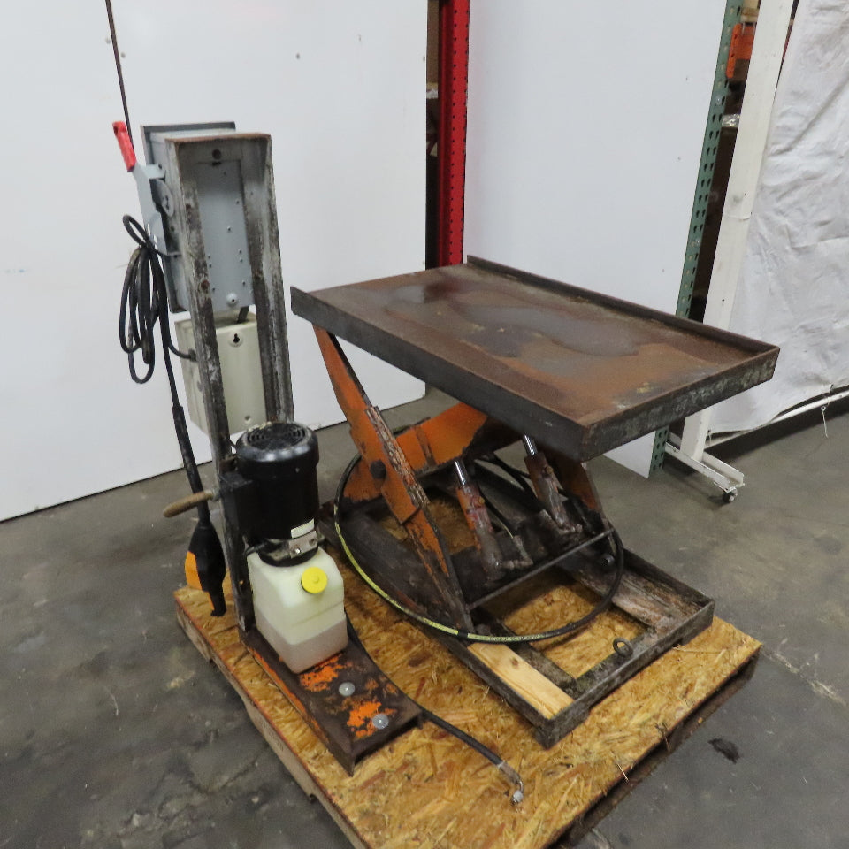 1 Ton 2000Lbs. 42" x 26" Electric Lift Table 10-33" Height 480V 3Ph