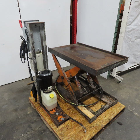 1 Ton 2000Lbs. 42" x 26" Electric Lift Table 10-33" Height 480V 3Ph
