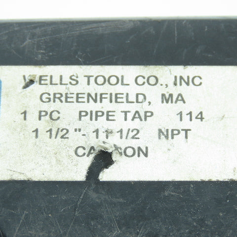 Wells Tools 1-1/2"-11 1/2 NPT Straight Flute Taper Pipe Tap 6F USA