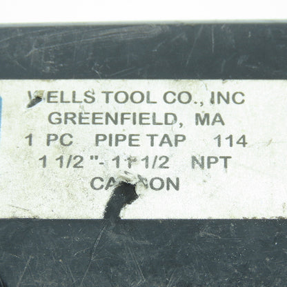 Wells Tools 1-1/2"-11 1/2 NPT Straight Flute Taper Pipe Tap 6F USA