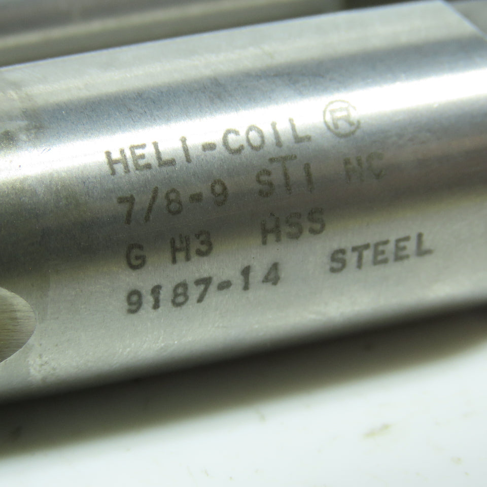 Heli-Coil 7/8"-9 Straight Flute Plug Tap 4F 2-1/2" LOC 5-1/8" OAL Lot of 3