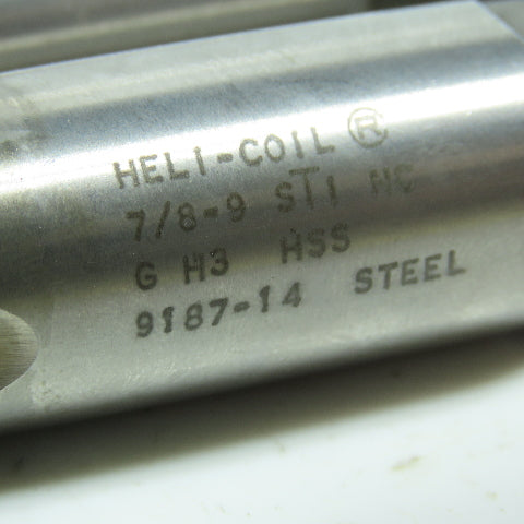 Heli-Coil 7/8"-9 Straight Flute Plug Tap 4F 2-1/2" LOC 5-1/8" OAL Lot of 3