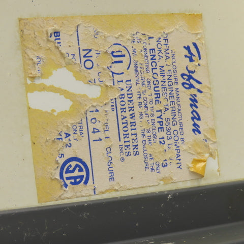 Hoffman 30" x 24" x 8" Wall Mount Electrical Enclosure W/Backplate & Hinged Door