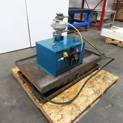 Super Lift Air Driven Over Oil Scissor Lift Table 10"-32" Lift Needs Controls