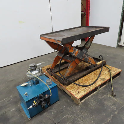 Super Lift Air Driven Over Oil Scissor Lift Table 10"-32" Lift Needs Controls