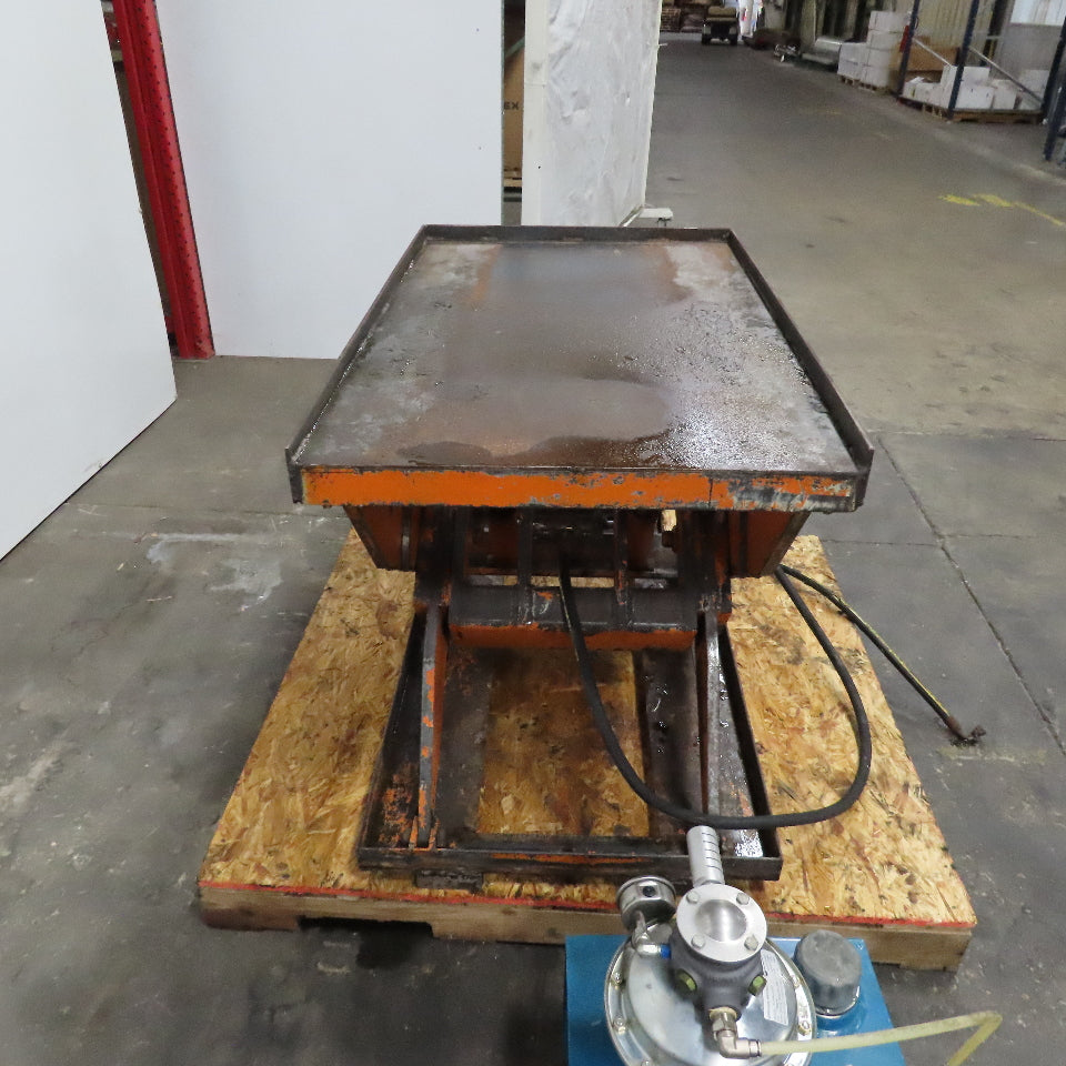 Super Lift Air Driven Over Oil Scissor Lift Table 10"-32" Lift Needs Controls
