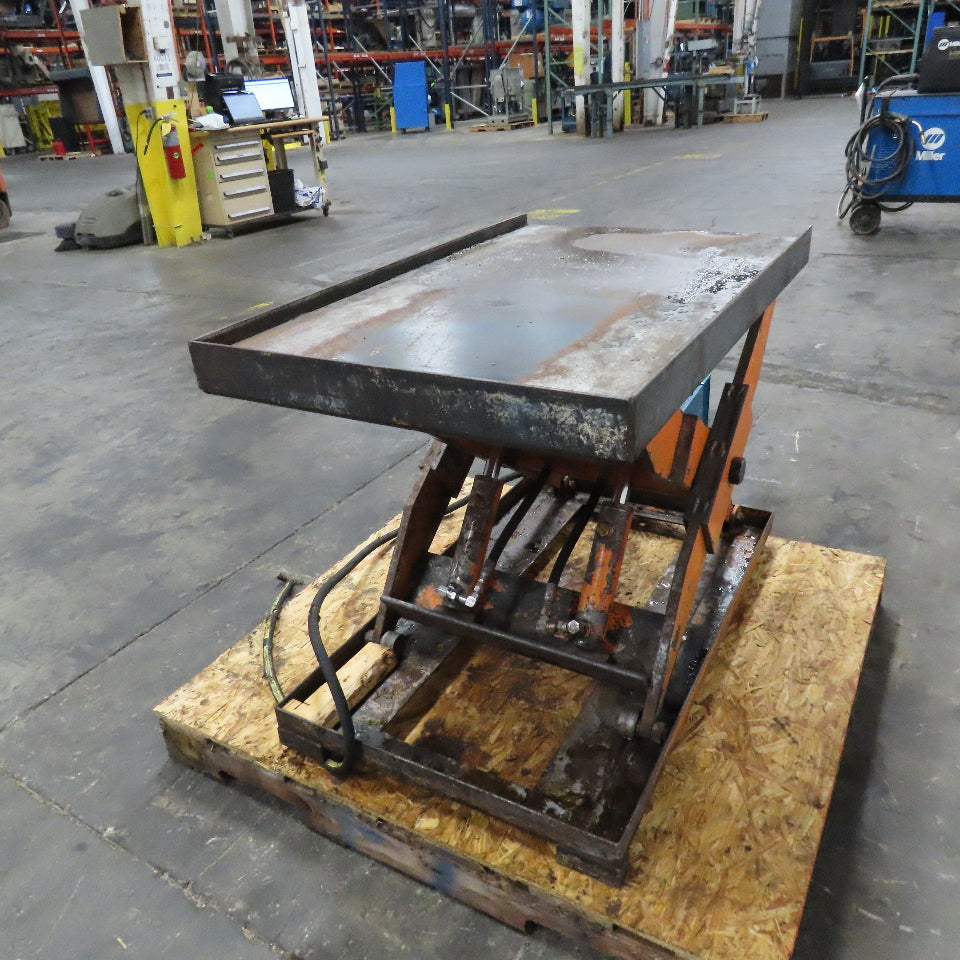 Super Lift Air Driven Over Oil Scissor Lift Table 10"-32" Lift Needs Controls