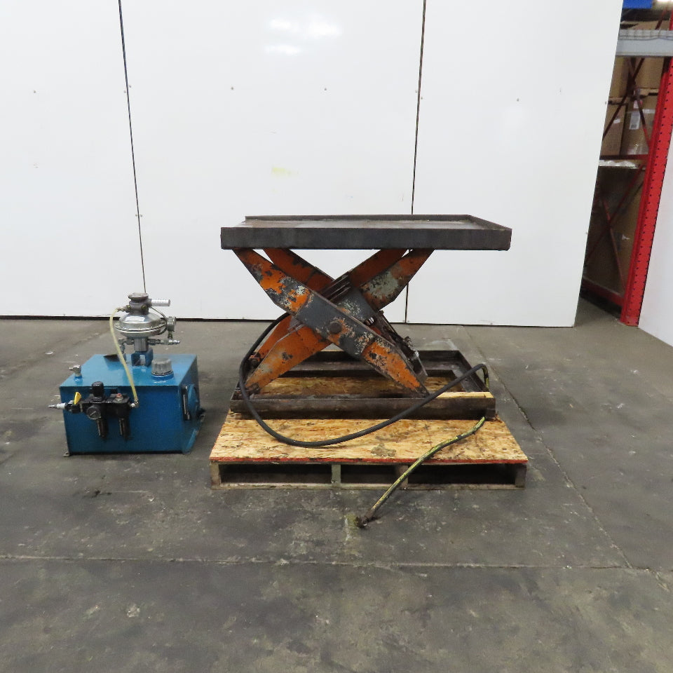 Super Lift Air Driven Over Oil Scissor Lift Table 10"-32" Lift Needs Controls