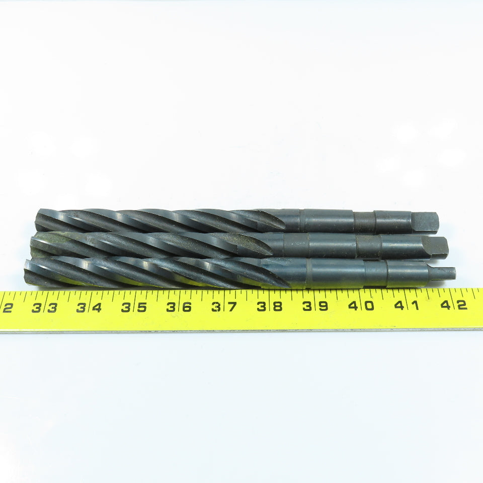 23/32" Spiral 4 Flute Hand Reamer Morse Taper Shank #2MT Lot of 3