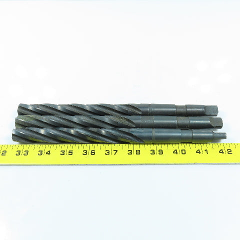 23/32" Spiral 4 Flute Hand Reamer Morse Taper Shank #2MT Lot of 3