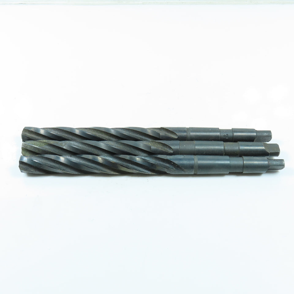 23/32" Spiral 4 Flute Hand Reamer Morse Taper Shank #2MT Lot of 3