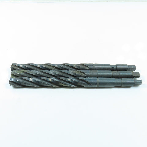23/32" Spiral 4 Flute Hand Reamer Morse Taper Shank #2MT Lot of 3