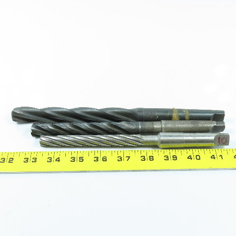 1/2", 5/8", 47/64" Spiral Flute Hand Reamer Morse Taper Shank #2MT Lot of 3