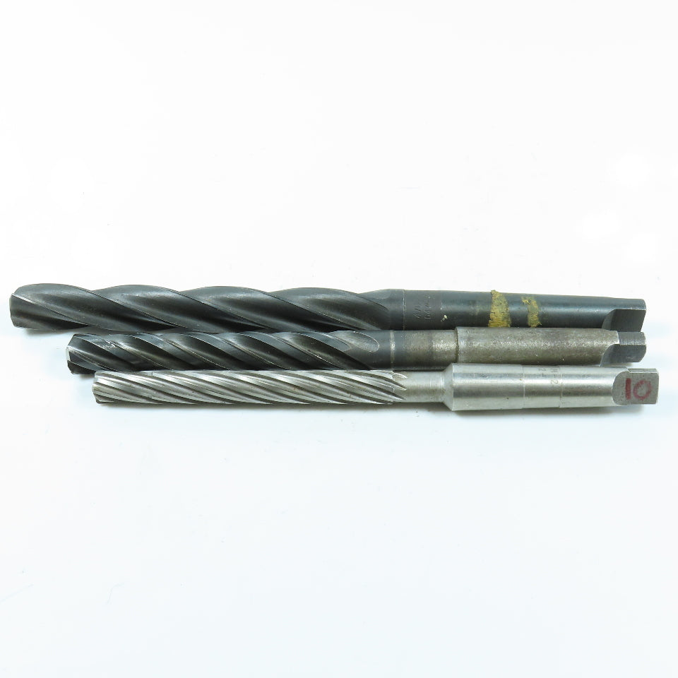 1/2", 5/8", 47/64" Spiral Flute Hand Reamer Morse Taper Shank #2MT Lot of 3