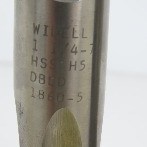 Widell 1-1/4"-7 HSS 4 Flute Plug Tap 5-3/4" OAL 3/4" Shank DBLD 1860-5 Lot Of 2
