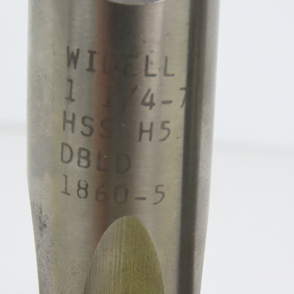 Widell 1-1/4"-7 HSS 4 Flute Plug Tap 5-3/4" OAL 3/4" Shank DBLD 1860-5 Lot Of 2