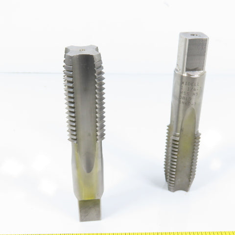 Widell 1-1/4"-7 HSS 4 Flute Plug Tap 5-3/4" OAL 3/4" Shank DBLD 1860-5 Lot Of 2