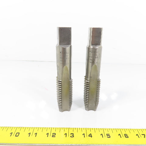 Widell 1-1/4"-7 HSS 4 Flute Plug Tap 5-3/4" OAL 3/4" Shank DBLD 1860-5 Lot Of 2