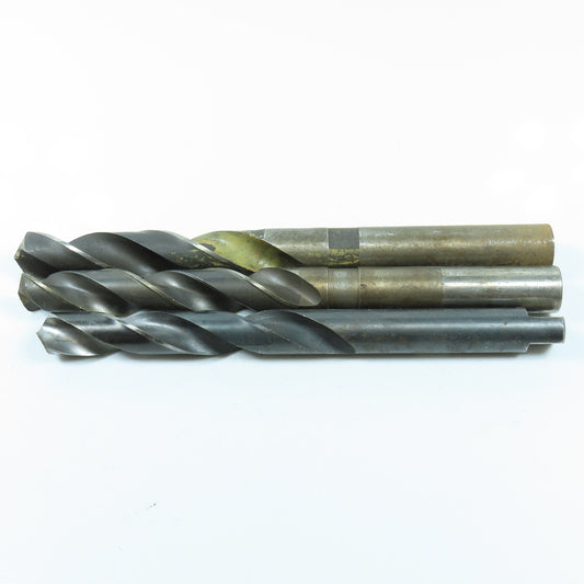 55/64", 15/16", 63/64" High Speed Steel Twist Drill Bit Lot of 3