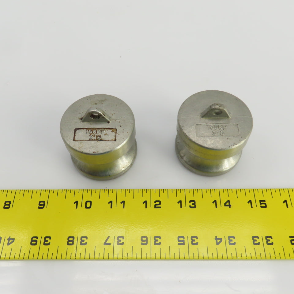 150DP 316 Stainless Steel Cam Lock Dust Plug for Quick Acting Coupler Lot Of 2