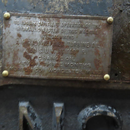 Norton Antique Surface Grinder Cast Iron Machine Table Base 1944 Serial H4754