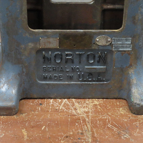 Norton Antique Surface Grinder Cast Iron Machine Table Base 1944 Serial H4754