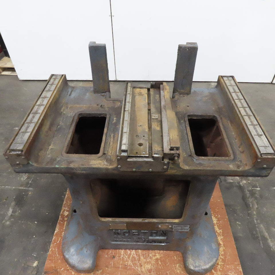 Norton Antique Surface Grinder Cast Iron Machine Table Base 1944 Serial H4754