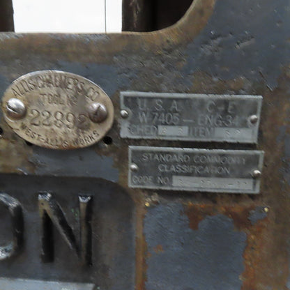 Norton Antique Surface Grinder Cast Iron Machine Table Base 1944 Serial H4754