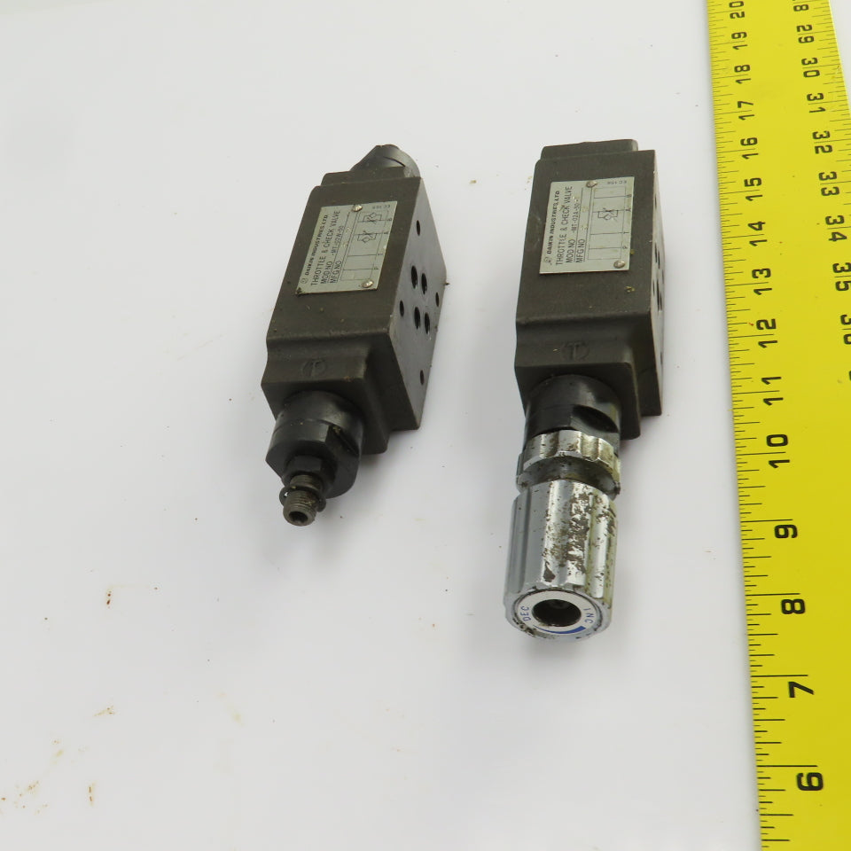 Daikin MT-02A-50-T/MT-02W-50 Hydraulic Throttle & Check Valve Lot Of 2