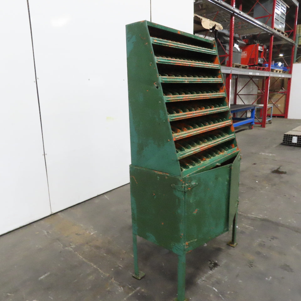 Small Parts Gravity Flow Storage Cabinet 7 Tier W/ Bottom Storage 36"x18"x72"