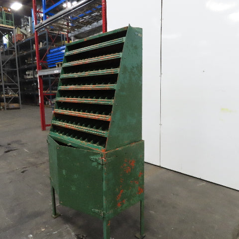 Small Parts Gravity Flow Storage Cabinet 7 Tier W/ Bottom Storage 36"x18"x72"