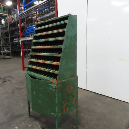 Small Parts Gravity Flow Storage Cabinet 7 Tier W/ Bottom Storage 36"x18"x72"