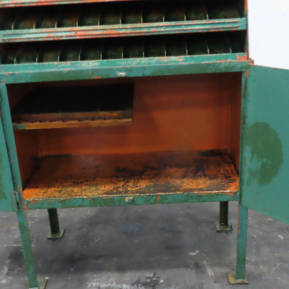 Small Parts Gravity Flow Storage Cabinet 7 Tier W/ Bottom Storage 36"x18"x72"