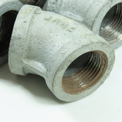 Ward 1" NPT 45° Elbow Galvanized Iron Pipe USA Lot of 6