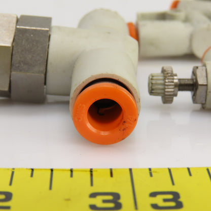 SMC 1/4" & 5/32" Push Connect Manual Flow Control Air Valves Mixed Lot Of 8