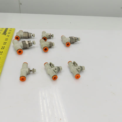 SMC 1/4" & 5/32" Push Connect Manual Flow Control Air Valves Mixed Lot Of 8