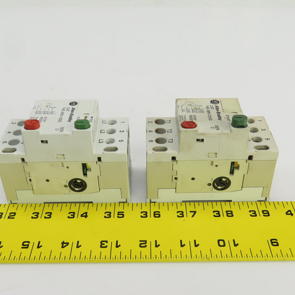 Allen Bradley 140-MN-0100 Ser D/Ser C Manual Motor Starter 600V Lot Of 2