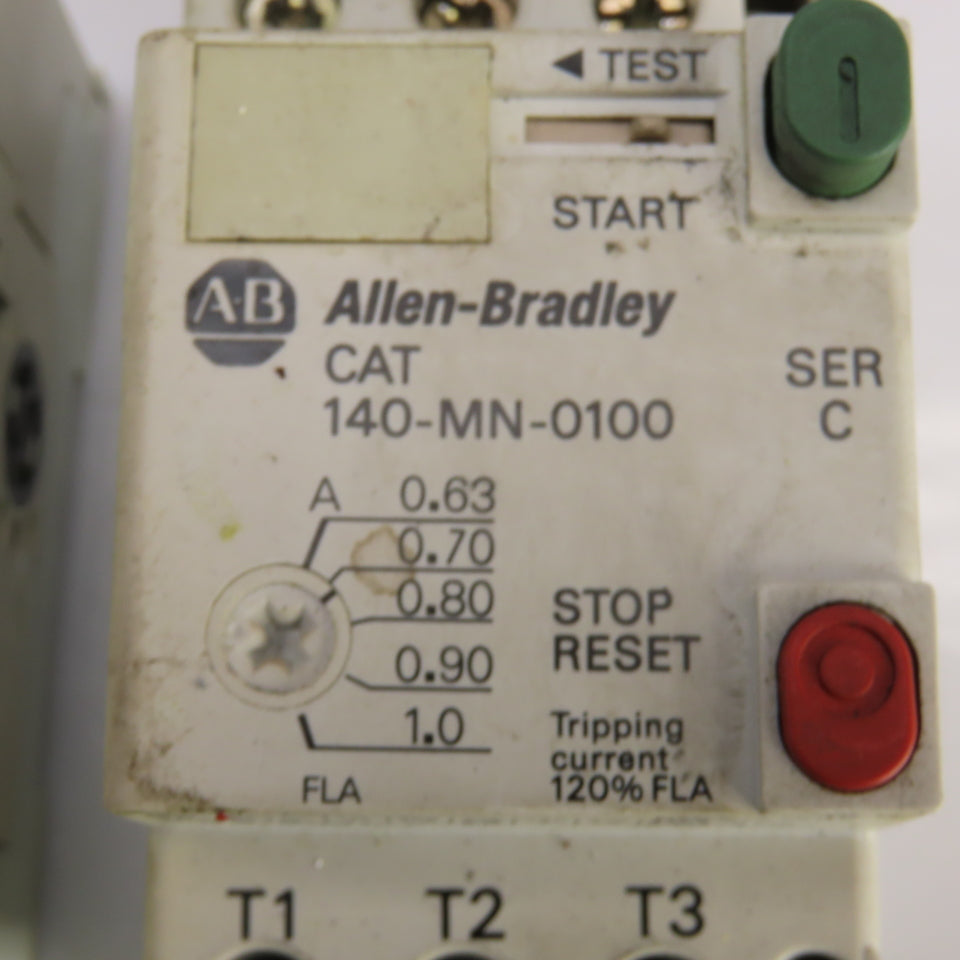 Allen Bradley 140-MN-0100 Ser D/Ser C Manual Motor Starter 600V Lot Of 2