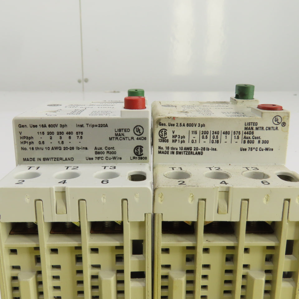 Allen Bradley 140-MN-0100 Ser D/Ser C Manual Motor Starter 600V Lot Of 2