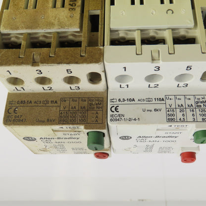 Allen Bradley 140-MN-0100 Ser D/Ser C Manual Motor Starter 600V Lot Of 2