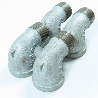 Ward 1" NPT 90° Elbow Galvanized Iron Pipe USA Lot of 4