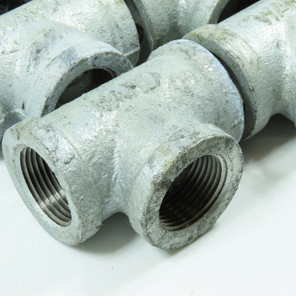 Ward 1" NPT Tee Fitting Galvanized Iron Pipe USA Lot of 6
