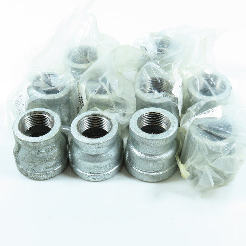 1" x 3/4" NPT Reducing Coupling Galvanized Iron Pipe Lot of 10