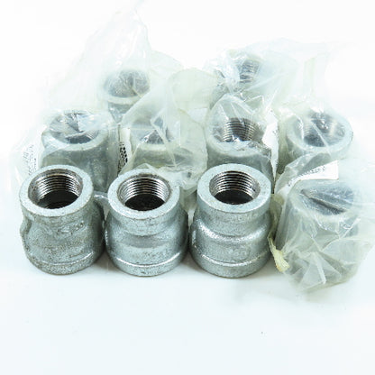 1" x 3/4" NPT Reducing Coupling Galvanized Iron Pipe Lot of 10