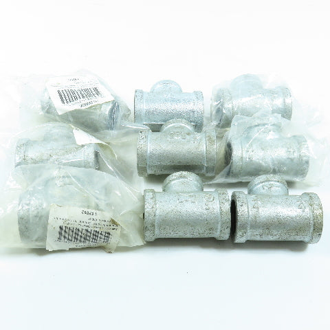 3/4" x 3/4" x 1/2" NPT Tee Fitting Galvanized Iron Pipe Lot of 10