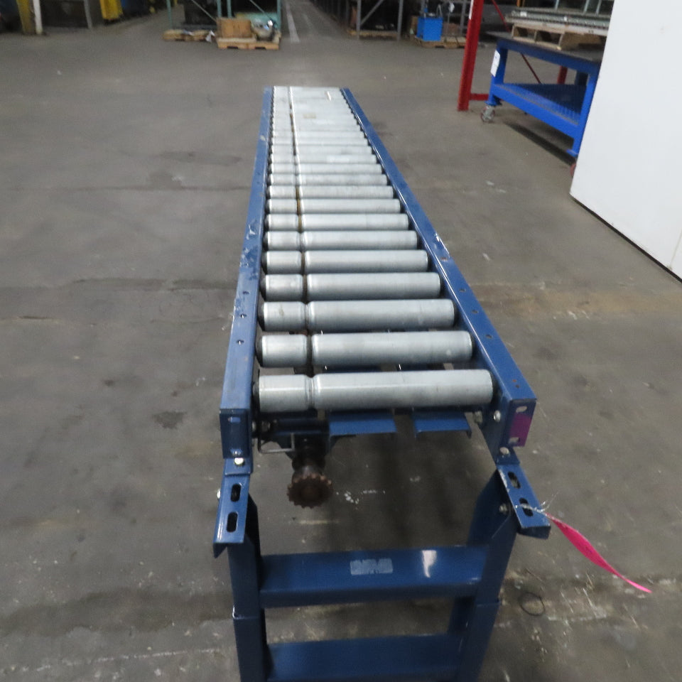 Hytrol 12-1/2" BF x 96" Powered Roller Conveyor 31.5FPM 1Hp 208-220/480V